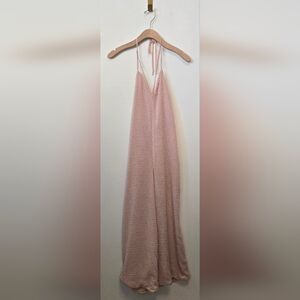6. Pink Halter Maxi Romper